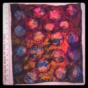 Hand painted light weight silk scarf